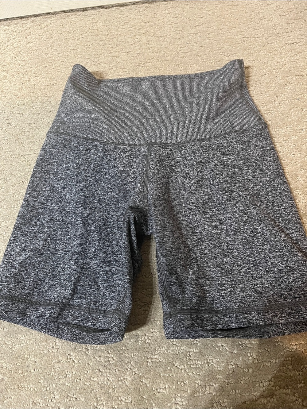 TNA Women's Heather Gray High-Waist Bike Shorts